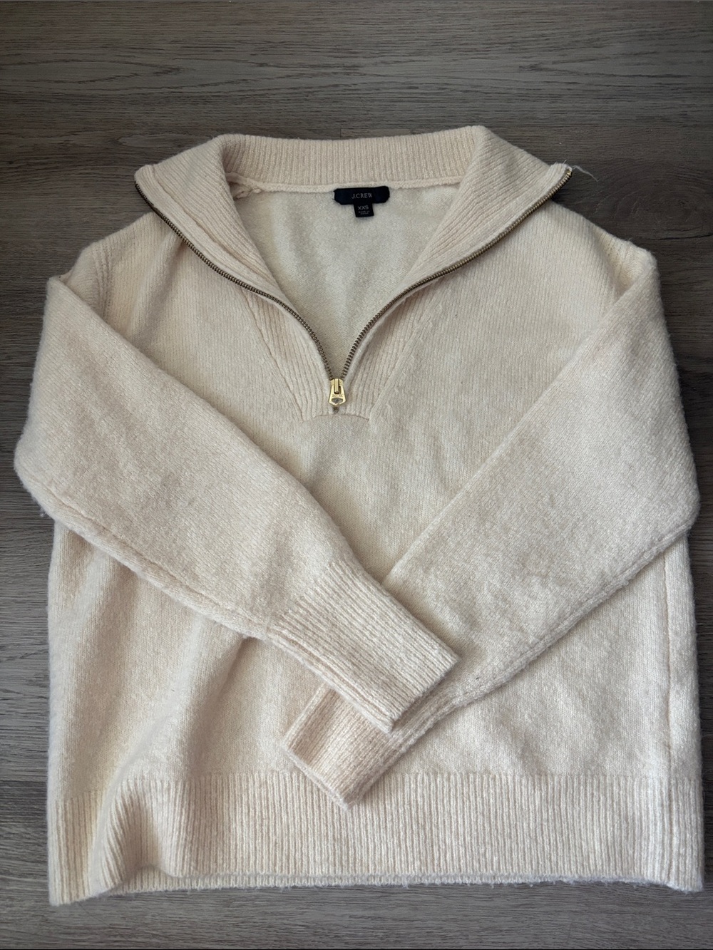 J. Crew Cream Zip-Neck Men's Sweater